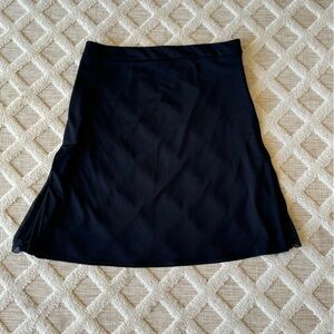 Vintage Kenneth Cole Black Jersey Knit Skirt Size M Side Slits With Lace Details